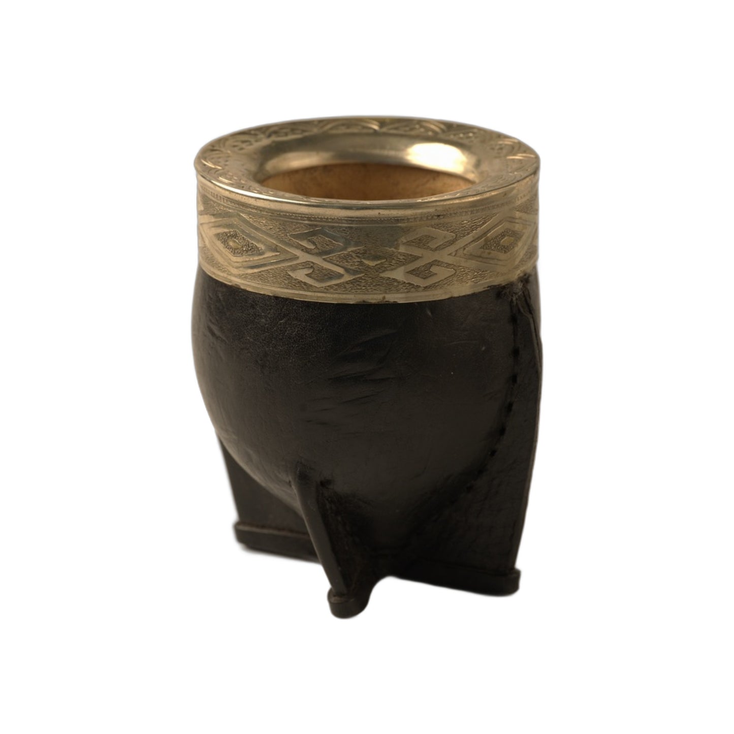 Imperial mate clad in leather with worked nickel-silver rim
