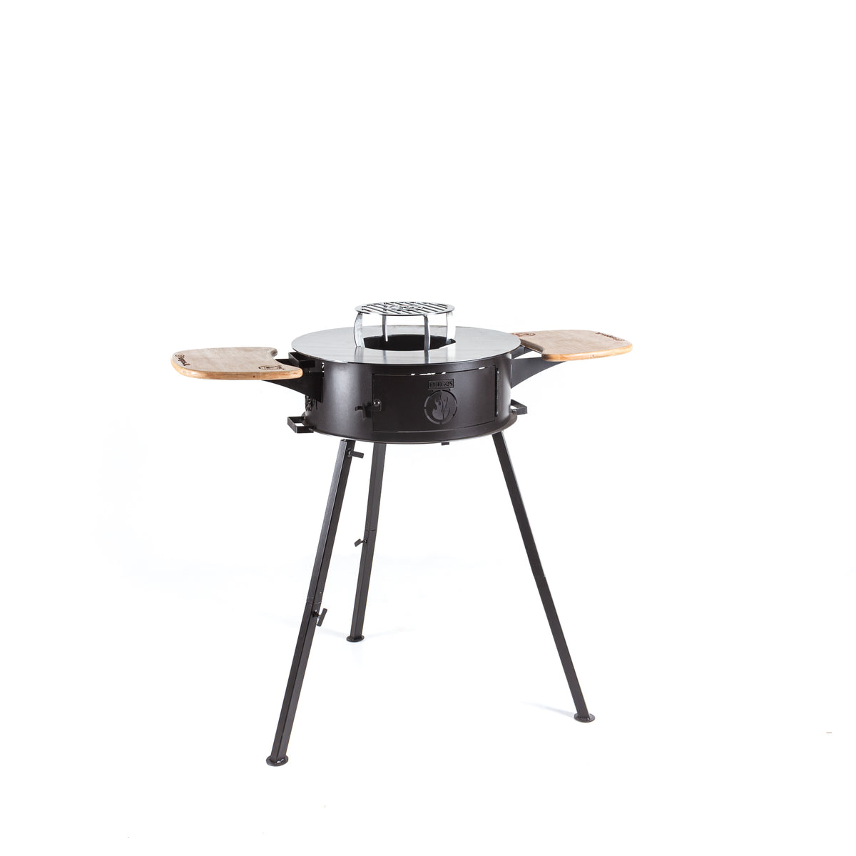 Ivar 2.0 portable grill closed on its detachable three-leg frame