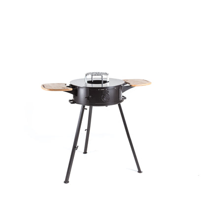 Ivar 2.0 portable grill closed on its detachable three-leg frame