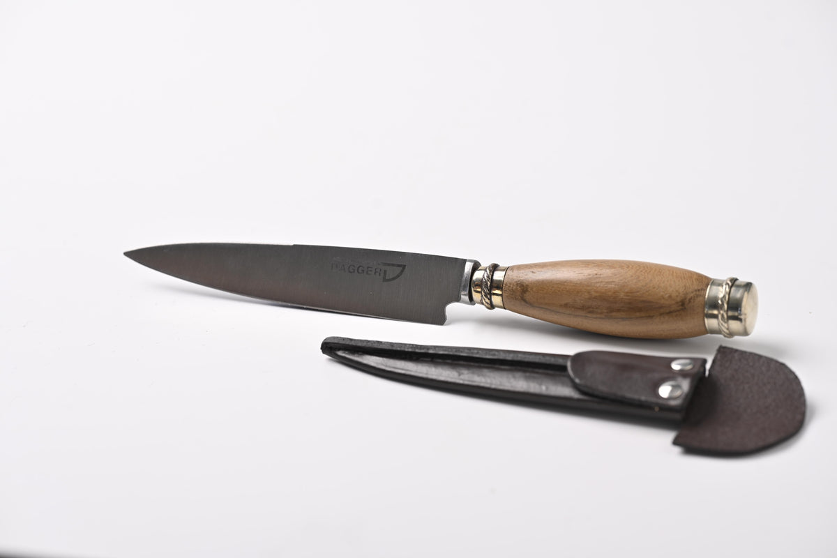 Filo y Más 14 cm wood and nickel-silver knife, side view