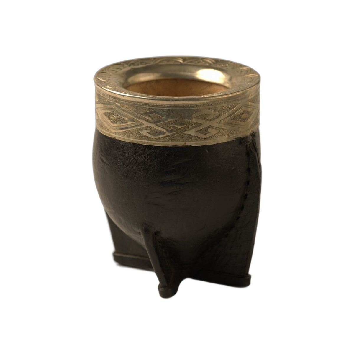 Imperial mate clad in leather with worked nickel-silver rim