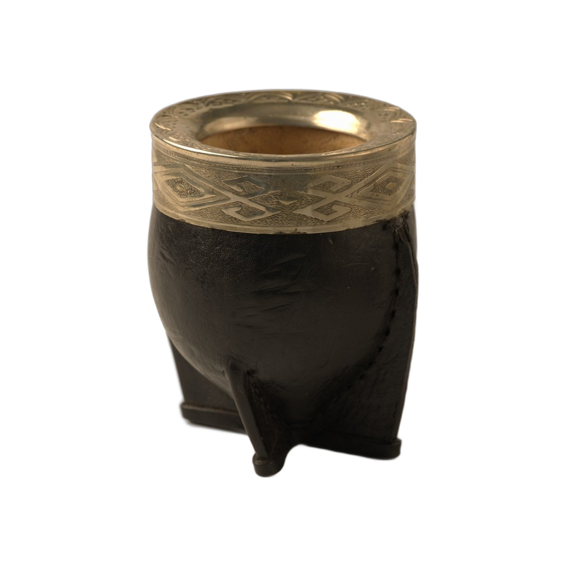 Imperial mate clad in leather with worked nickel-silver rim