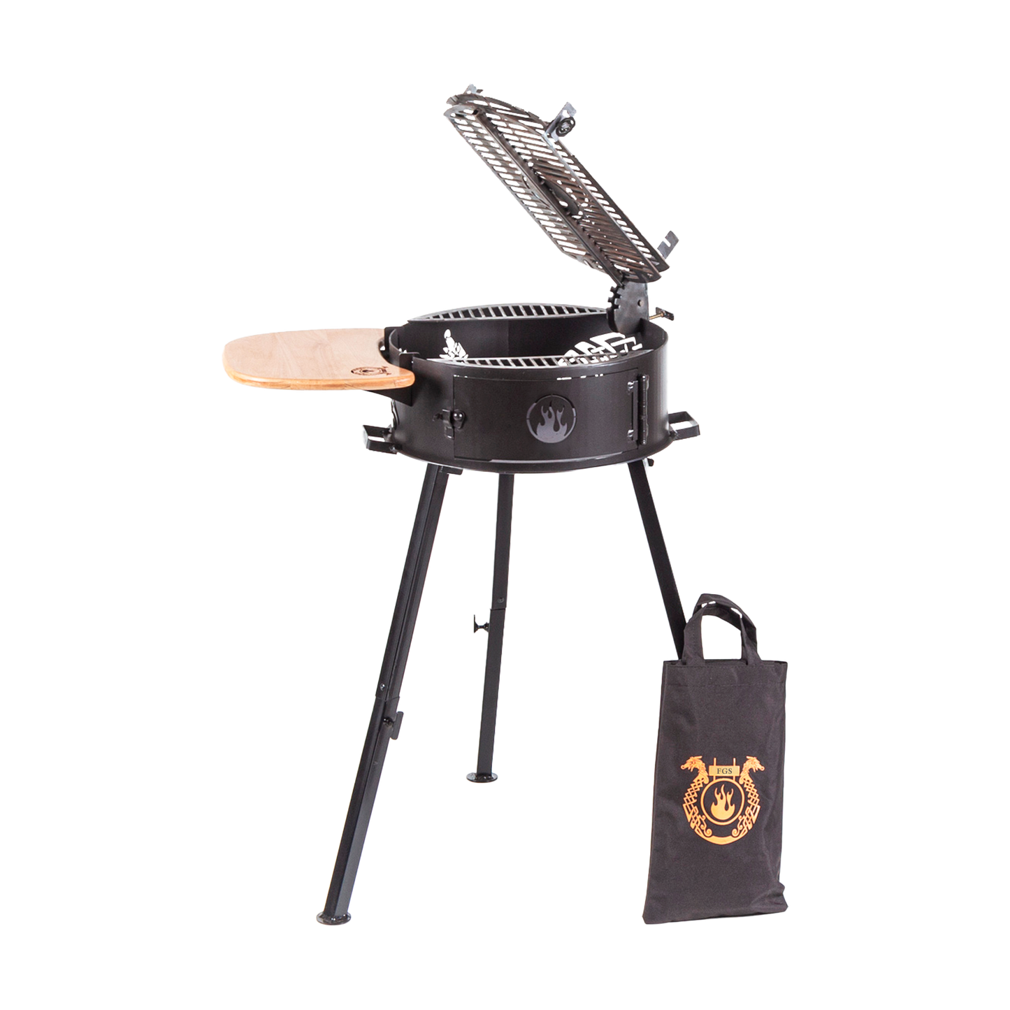 Cowboy Portable Grill — Detachable with Cross & Cover
