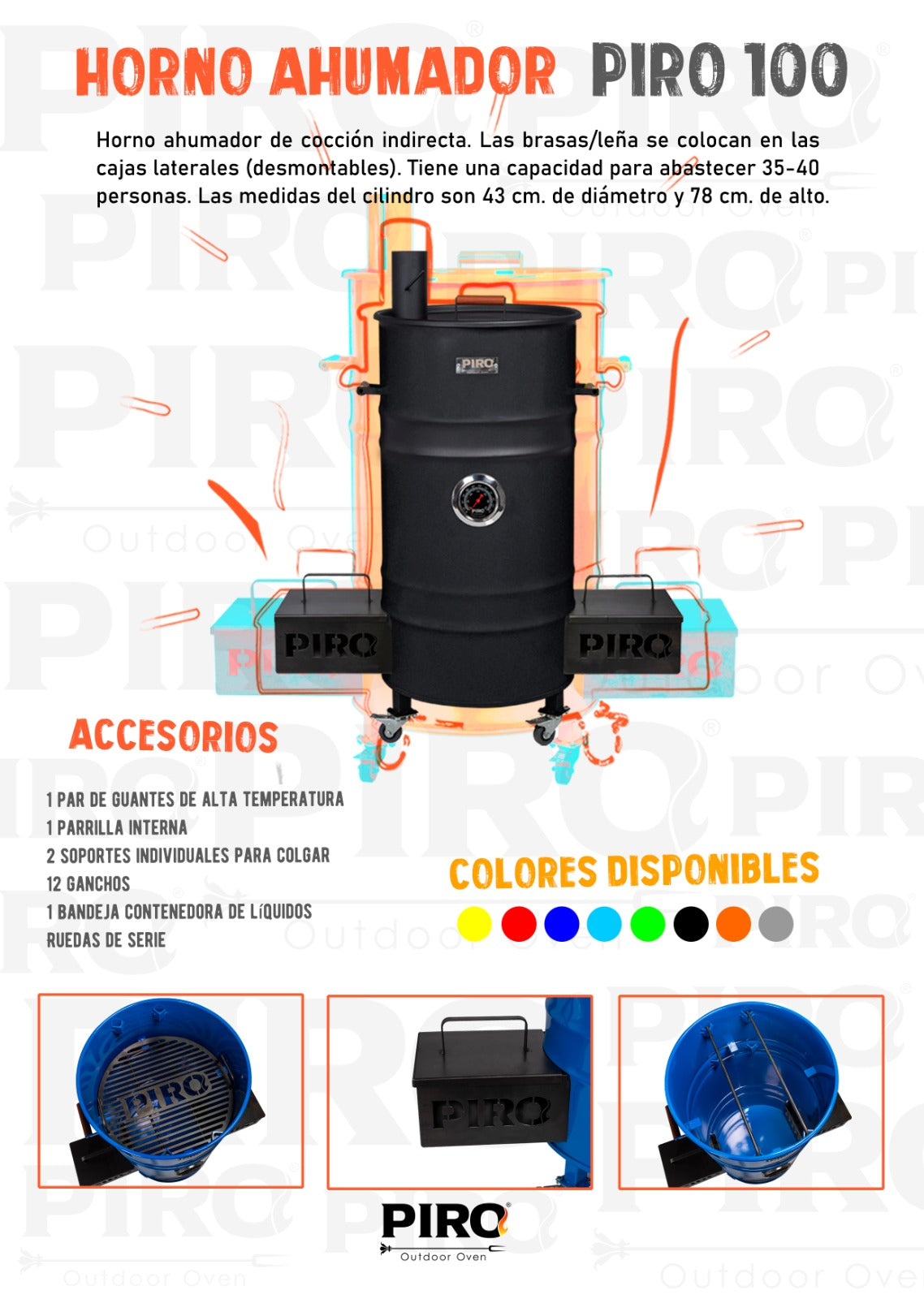 Piro 100 Offset Wood Smoker — JF Fire & Outdoor